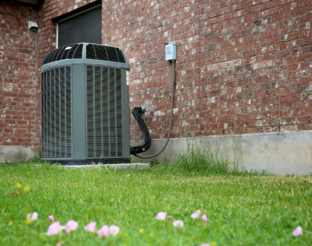 Air conditioner in backyard of Charlotte residential property